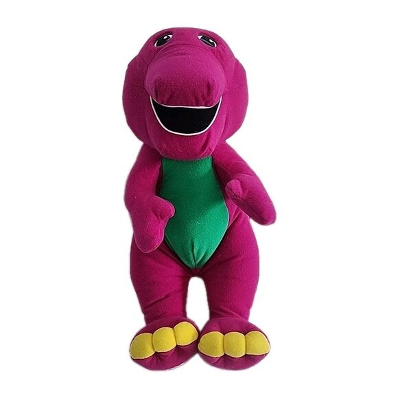 VTG 1996 Playskool Hasbro Talking Barney Plush Purple Green Dinosaur Works - Picture 1 of 7